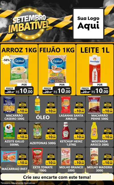 Modelo de Encarte para Encarte Grande com o tema Setembro Imbatível para Supermercado