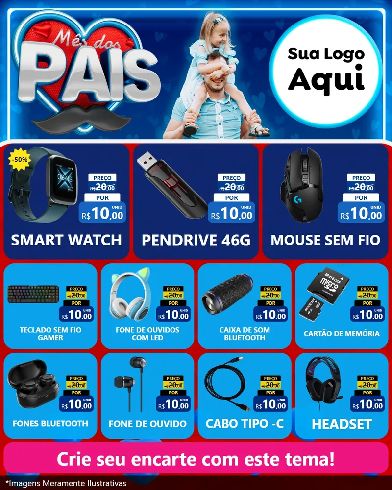 Modelo de Rede Social para Feed Instagram com o tema Mês Dos Pais para Informática