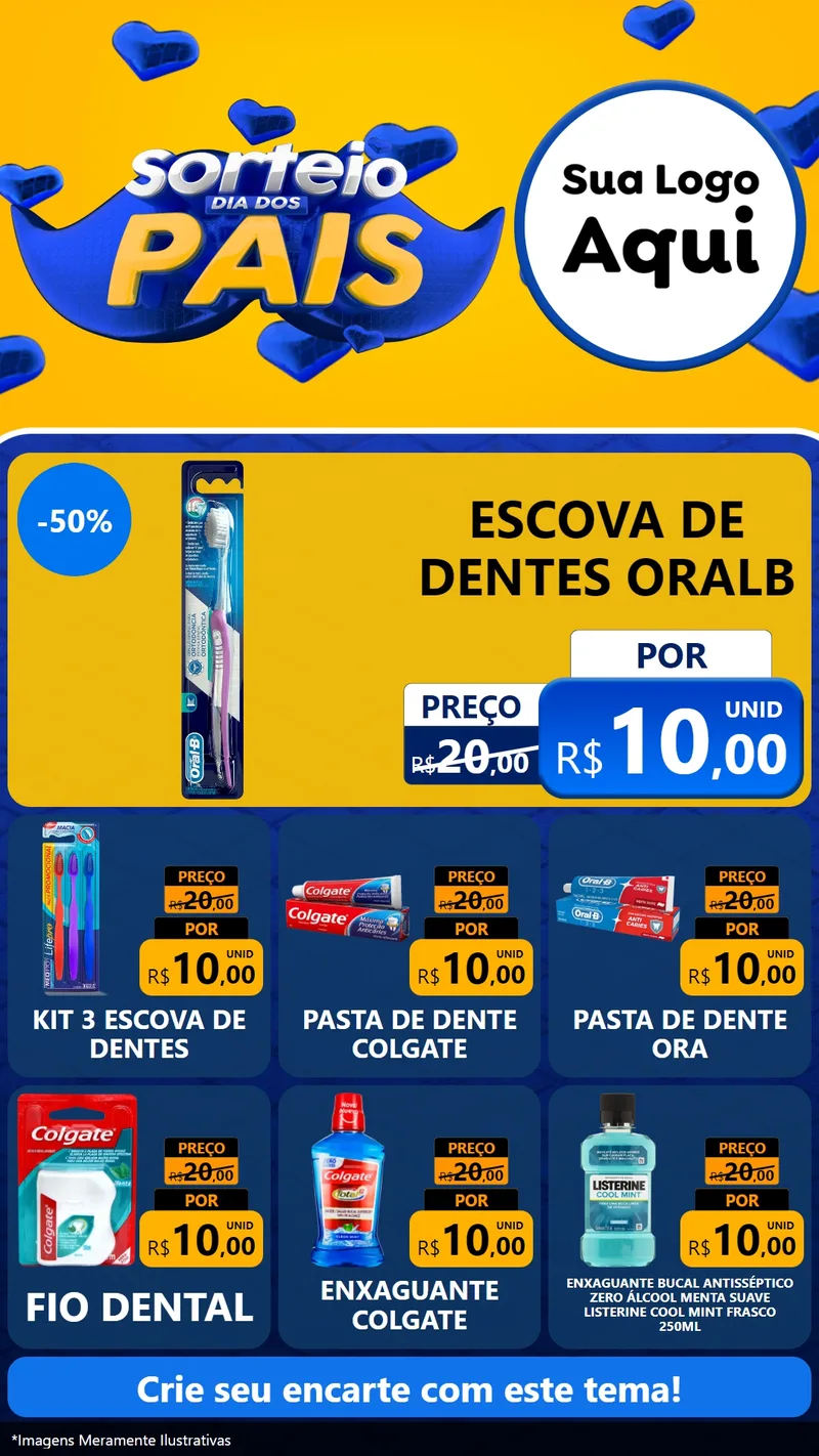 Modelo de Rede Social para Stories com o tema Sorteio Dia dos Pais para Higiene Pessoal