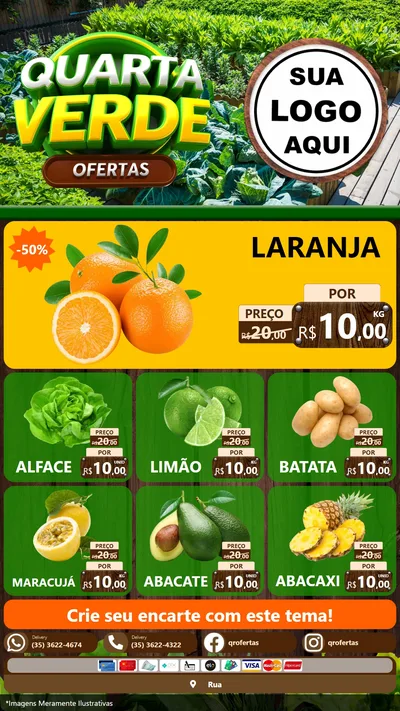 Modelo de Rede Social para Stories com o tema Quarta Verde Ofertas para Hortifrúti