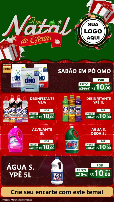 Modelo de TV para TV Vertical com o tema Um Natal de Ofertas para Produtos de Limpeza