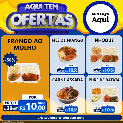 Modelo de Rede Social para Feed Facebook com o tema Aqui Tem Ofertas para Restaurante