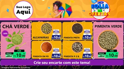 Modelo de TV para TV Horizontal com o tema Folia de Ofertas para Produtos Naturais