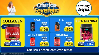 Modelo de TV para TV Horizontal com o tema Ofertas de Fevereiro para Suplementos alimentares