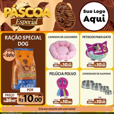 Modelo de Rede Social para Feed Facebook com o tema Páscoa Especial para Pet Shop