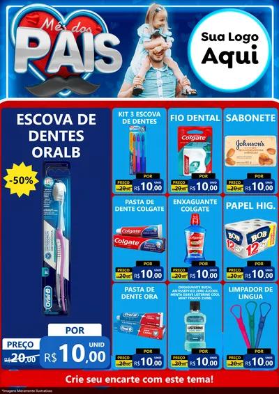 Modelo de Encarte para Encarte A4 Vertical com o tema Mês Dos Pais para Higiene Pessoal