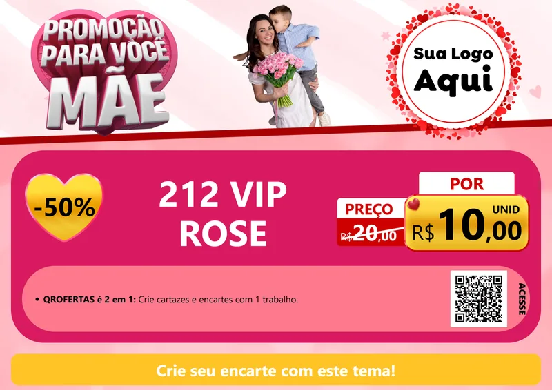 Modelo de Cartaz para Cartaz A4 Horizontal com o tema Promoção Para Você Mãe para Perfumes