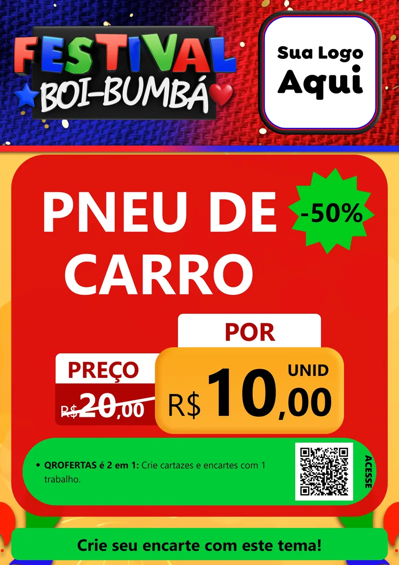 Modelo de Cartaz para Cartaz A4 Vertical com o tema Festival Boi-Bumbá para Auto peças