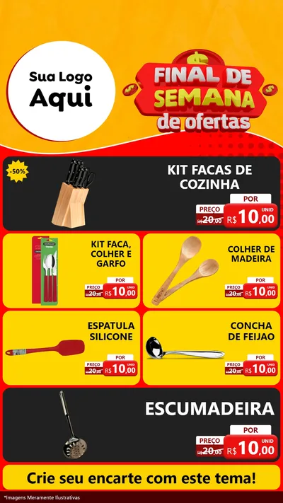 Modelo de TV para TV Vertical com o tema Final de Semana de Ofertas para Utilidades Domésticas