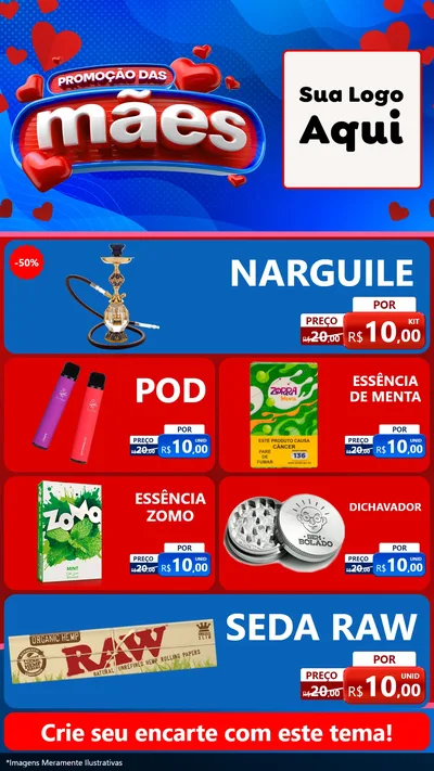 Modelo de TV para TV Vertical com o tema Promoção das Mães para Tabacaria