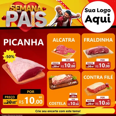 Modelo de Rede Social para Feed Facebook com o tema Semana Dos Pais para Açougue