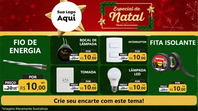 Modelo de TV para TV Horizontal com o tema Especial de Natal para Materiais Elétricos