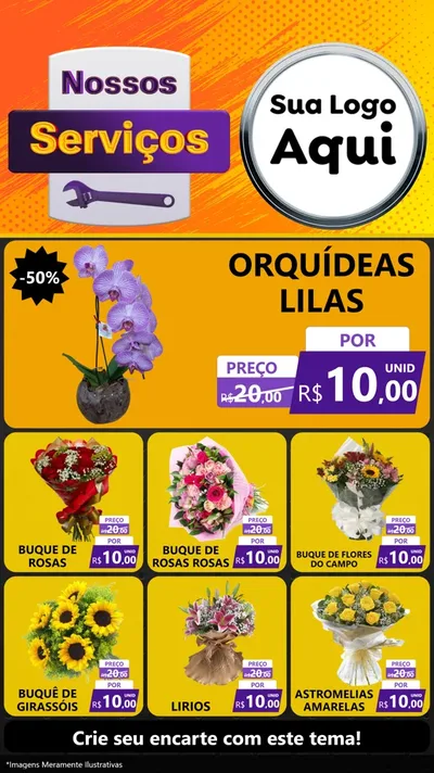 Modelo de Rede Social para Stories com o tema Nossos Serviços para Floricultura e jardim