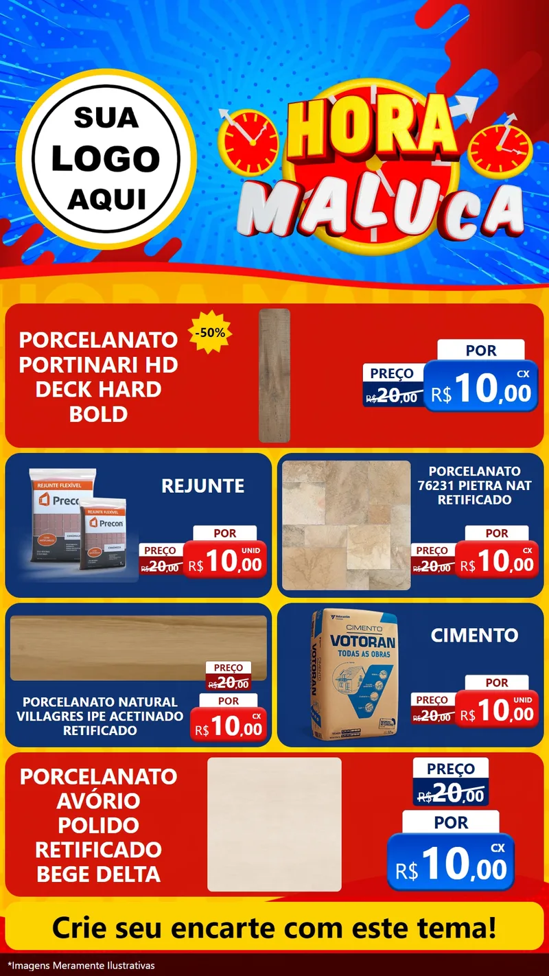 Modelo de TV para TV Vertical com o tema Hora Maluca para Pisos e revestimentos