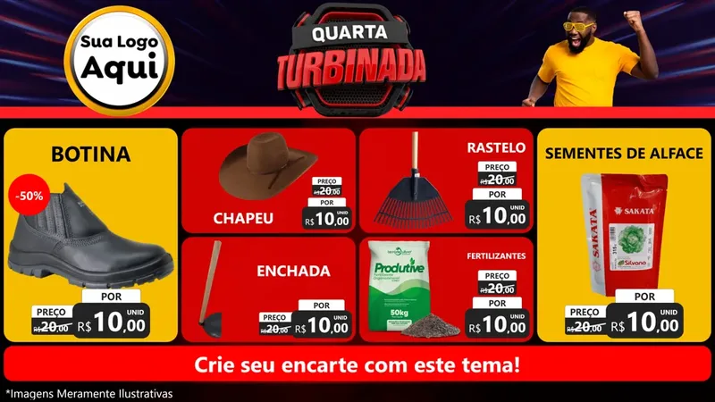 Modelo de TV para TV Horizontal com o tema Quarta Turbinada para Agropecuária