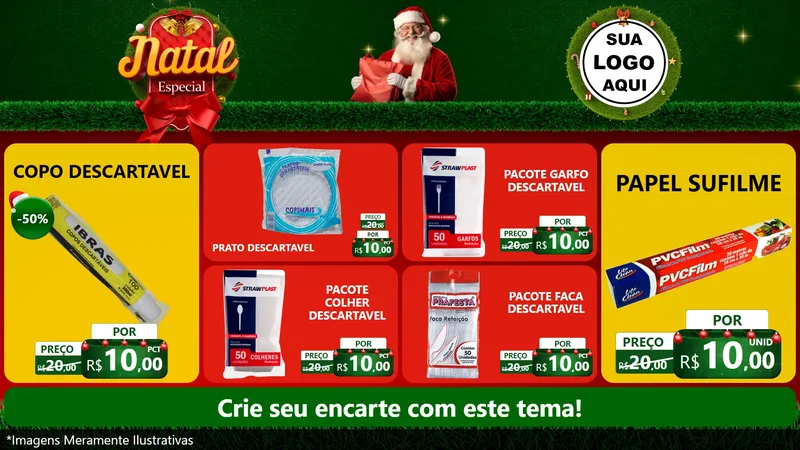 Modelo de TV para TV Horizontal com o tema Natal Especial para Embalagens