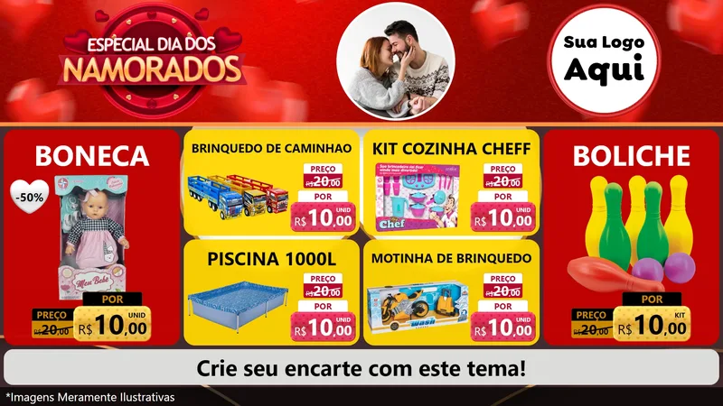 Modelo de TV para TV Horizontal com o tema Especial Dia Dos Namorados para Brinquedos