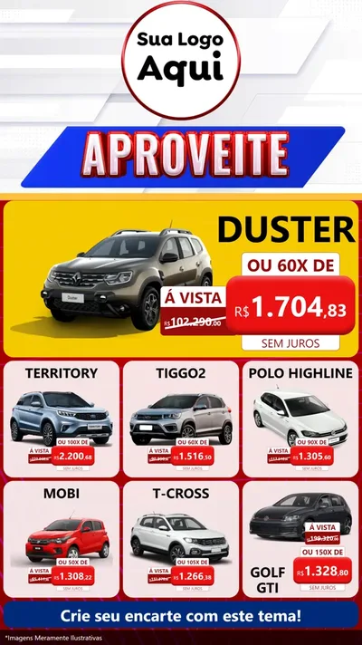 Modelo de Rede Social para Stories com o tema Aproveite para Concessionaria de Carros