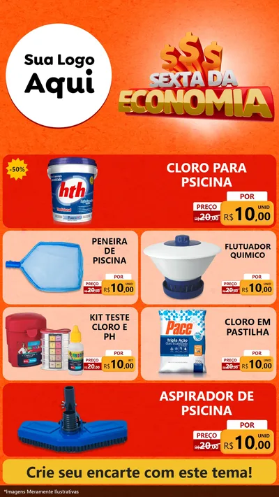 Modelo de TV para TV Vertical com o tema Sexta da Economia para Produtos para Piscina