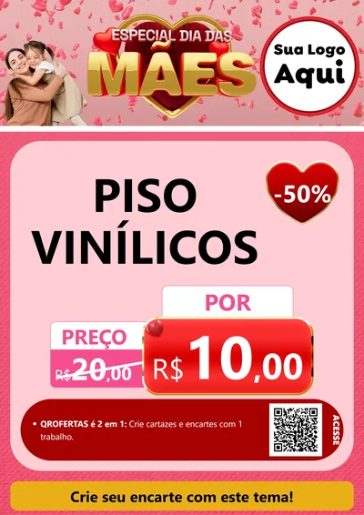Modelo de Cartaz para Cartaz A4 Vertical com o tema Especial Dia Das Mães para Material para Construção