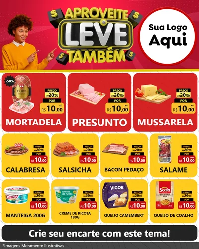 Modelo de Rede Social para Feed Instagram com o tema Aproveite e Leve Também para Frios e Laticínios