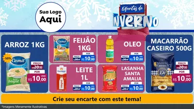 Modelo de TV para TV Horizontal com o tema Ofertas de Inverno para Supermercado