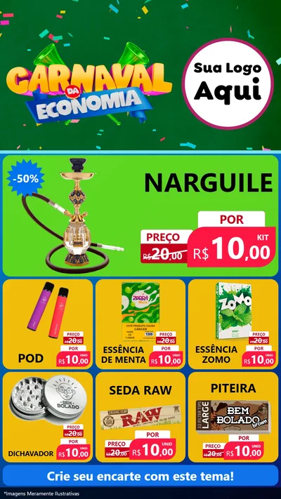 Modelo de Rede Social para Stories com o tema Carnaval da Economia para Tabacaria