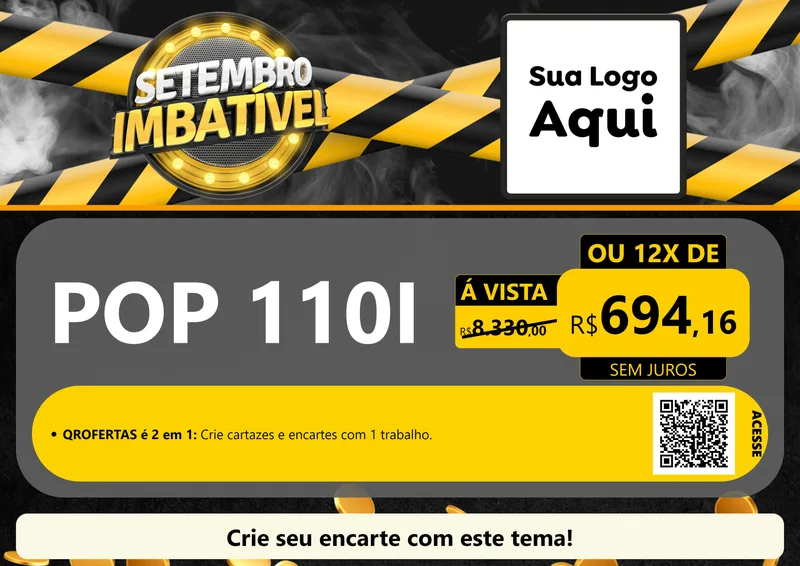 Modelo de Cartaz para Cartaz A4 Horizontal com o tema Setembro Imbatível para Concessionaria de Motos