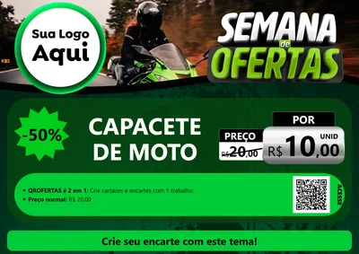 Modelo de Cartaz para Cartaz A4 Horizontal com o tema Semana De Ofertas - Motopeças para Moto peças