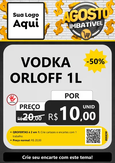 Modelo de Cartaz para Cartaz A4 Vertical com o tema Agosto imbatível para Distribuidora de bebidas