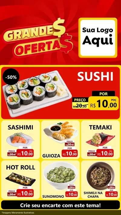 Modelo de Rede Social para Stories com o tema Grandes Ofertas para Comida japonesa