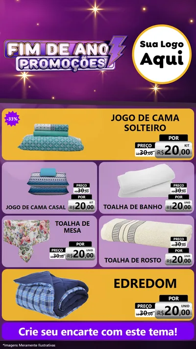 Modelo de TV para TV Vertical com o tema Fim de Ano Promoções para Cama, Mesa e Banho