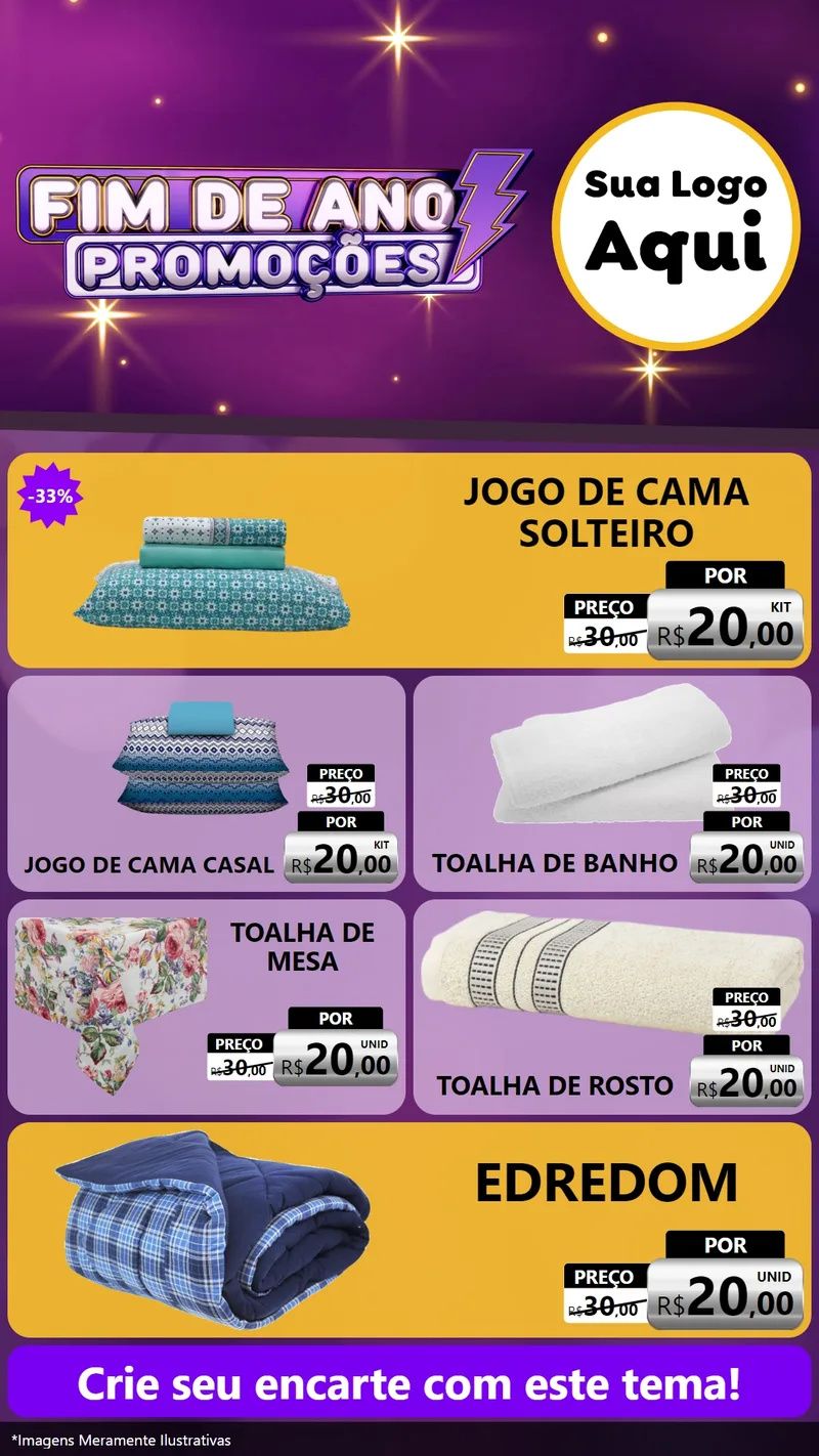 Modelo de TV para TV Vertical com o tema Fim de Ano Promoções para Cama, Mesa e Banho