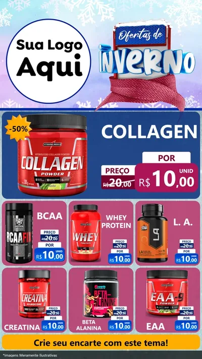 Modelo de Rede Social para Stories com o tema Ofertas de Inverno para Suplementos alimentares