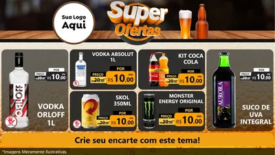 Modelo de TV para TV Horizontal com o tema Super Ofertas - Adega / Bebidas para Distribuidora de bebidas