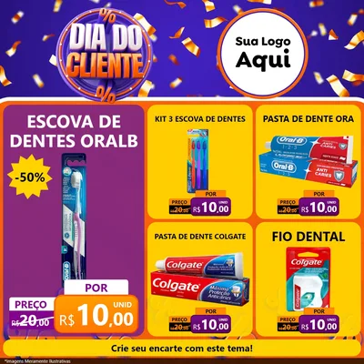 Modelo de Rede Social para Feed Facebook com o tema Dia do Cliente para Higiene Pessoal