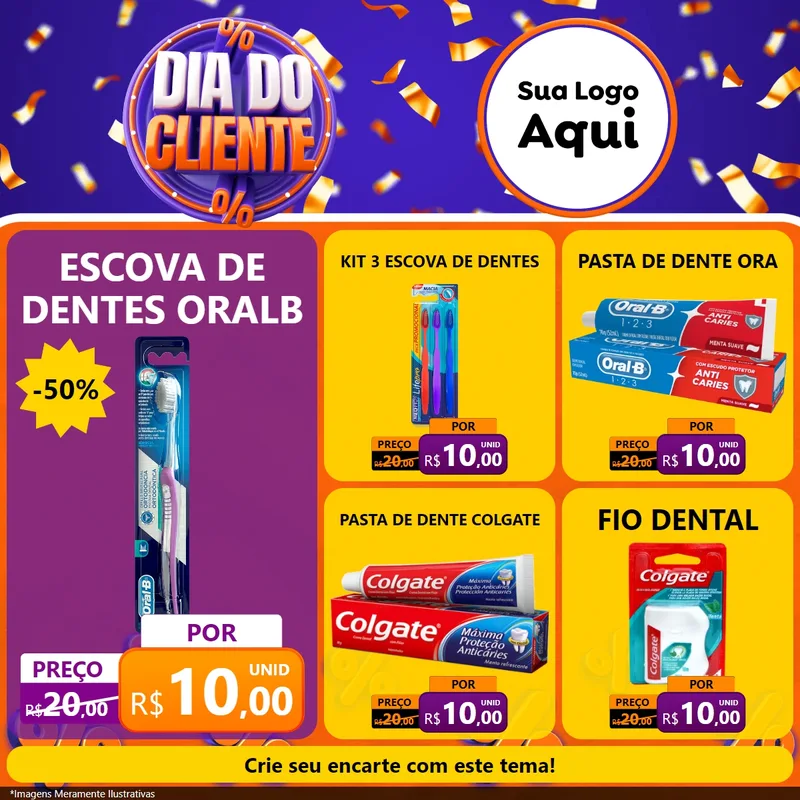 Modelo de Rede Social para Feed Facebook com o tema Dia do Cliente para Higiene Pessoal