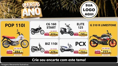 Modelo de TV para TV Horizontal com o tema Ofertas de Fim de Ano para Concessionaria de Motos