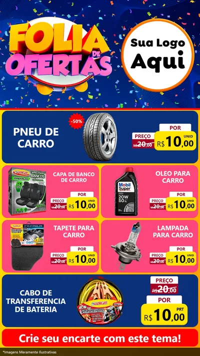 Modelo de TV para TV Vertical com o tema Folia de Ofertas para Auto peças
