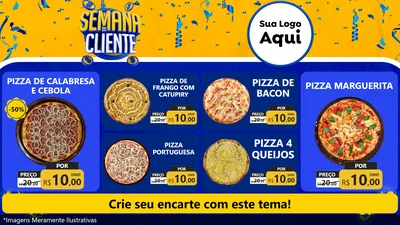 Modelo de TV para TV Horizontal com o tema Semana do Cliente para Pizzaria
