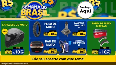 Modelo de TV para TV Horizontal com o tema Semana Do Brasil para Moto peças