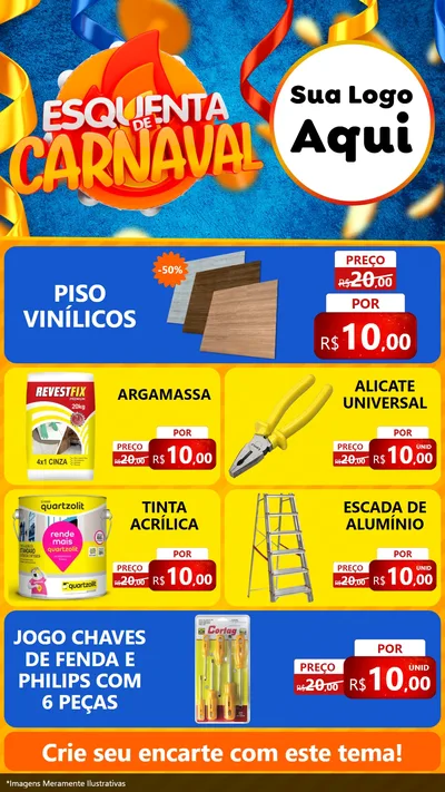 Modelo de TV para TV Vertical com o tema Esquenta de Carnaval para Material para Construção