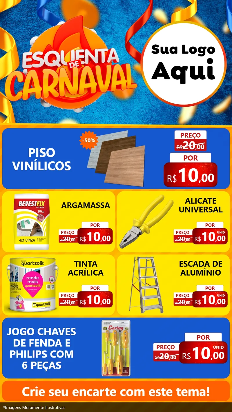 Modelo de TV para TV Vertical com o tema Esquenta de Carnaval para Material para Construção