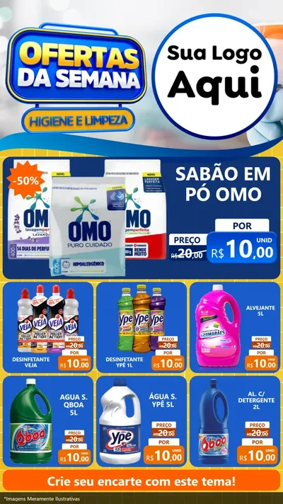 Modelo de Rede Social para Stories com o tema Ofertas da Semana - Higiene e Limpeza para Produtos de Limpeza