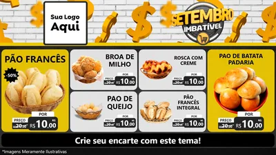 Modelo de TV para TV Horizontal com o tema Setembro Imbatível para Padaria