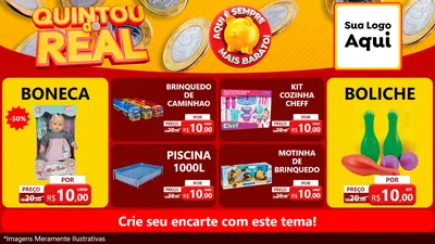 Modelo de TV para TV Horizontal com o tema Quintou do Real para Brinquedos