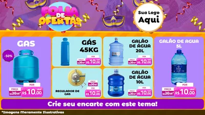 Modelo de TV para TV Horizontal com o tema Folia de Ofertas para Água e gás