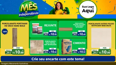 Modelo de TV para TV Horizontal com o tema Mês da Independência para Pisos e revestimentos