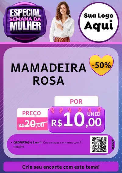 Modelo de Cartaz para Cartaz A4 Vertical com o tema Especial Semana da Mulher para Bebês