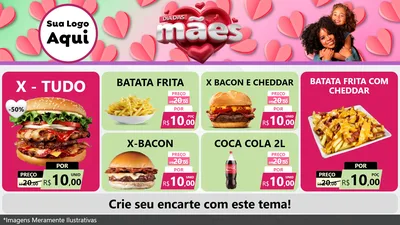Modelo de TV para TV Horizontal com o tema Dia das Mães para Hamburgueria